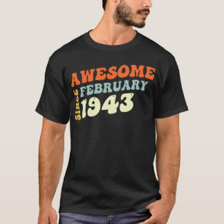 T-shirt Groovy 80 Years Old Awesome Sinc February 1943 fri