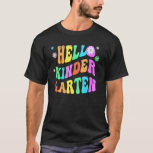 T-shirt Groovy Bonjour Enseignant Kinder Pourpre Jardin D'