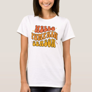 T-shirt Groovy Bonjour la saison des citrouilles Rétro aut