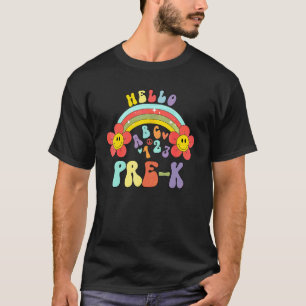 T-shirt Groovy Bonjour Pré-K Vibes Rétro Enseignant Retour