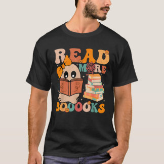 T-shirt Groovy Booooks Ghost Read More Books Funny Teacher