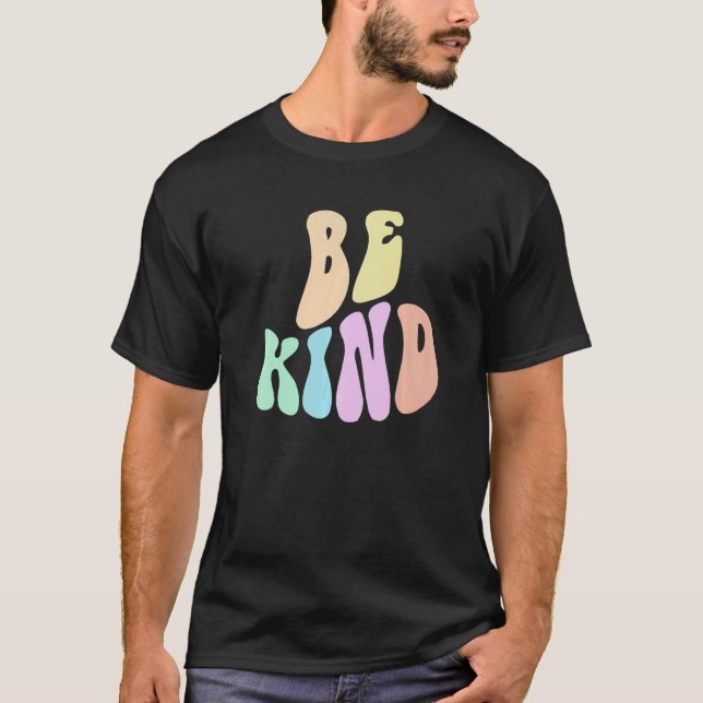 T-shirt Groovy CHOOSE KIND Be Retro Kindness Anti Bully Or (Devant)