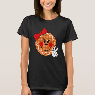 T-shirt Groovy Christmas Gingerbread Face Team Santa Elf S