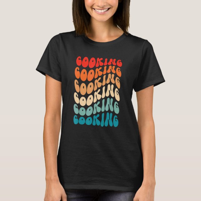 T-shirt Groovy Cooking For Girl Women Retro 70s Hippie Boh (Devant)