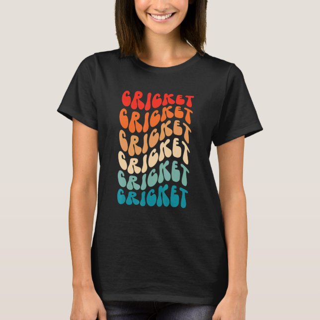 T-shirt Groovy Cricket For Girl Women Retro 70s Hippie Boh (Devant)