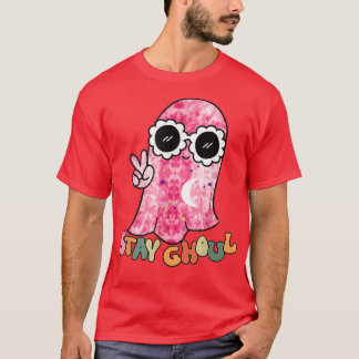 T-shirt Groovy Ghost Stay Ghoul Tie Dye Peace Sign Hallowe