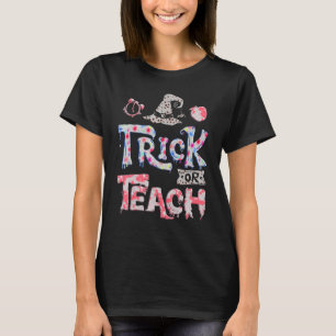 T-shirt Groovy Halloween Trick or Teach Retro Fleur Fantôm