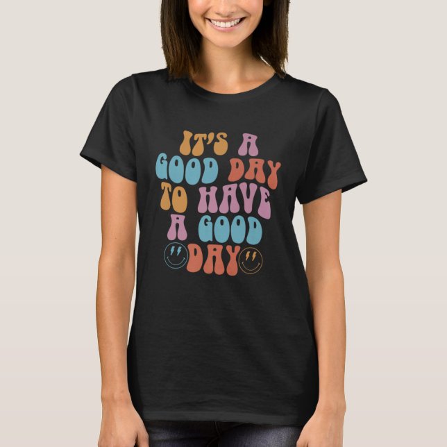 T-shirt Groovy Happy Smiling Face Have Good Day Positive M (Devant)