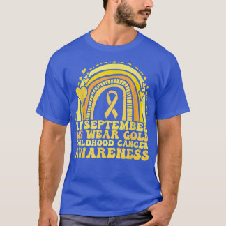 T-shirt Groovy In September We Wear Gold Childhood Cancer 
