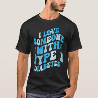 T-shirt Groovy J'aime Quelqu'un Avec Une Sensibilisation A