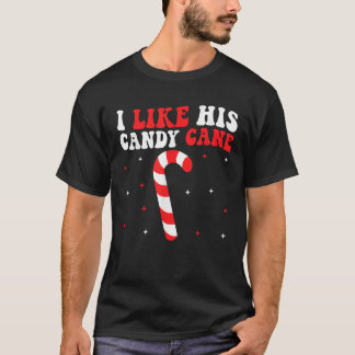 T-shirt Groovy J'aime Son Noël au bâton de bonbon Correspo