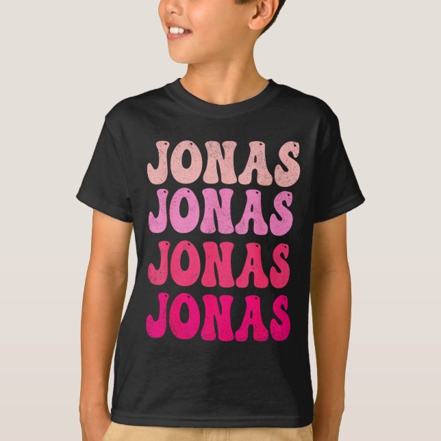 T-shirt Groovy Jonas First Name D I Love Jonas Tees Meme  (Devant)