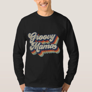 T-shirt Groovy Mama Retro Vintage Style Graphic Design Wom