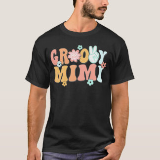 T-shirt Groovy Mimi Grandma Famille de jumelage 1er Annive
