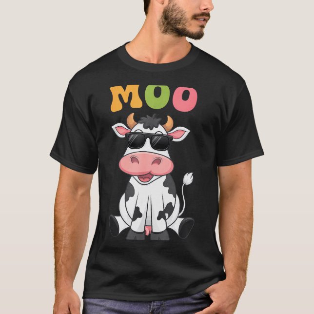 T-shirt Groovy Moo Cow - Funny Farmer Cow Men Women Kids B (Devant)