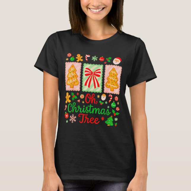T-shirt Groovy Oh Christmas Tree Cakes Debbie Becky Jen Ca (Devant)
