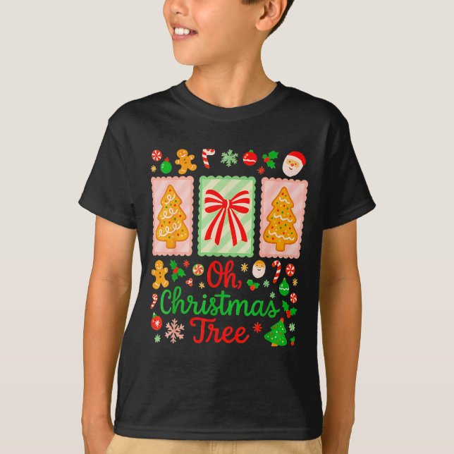 T-shirt Groovy Oh Christmas Tree Cakes Debbie Becky Jen Ca (Devant)