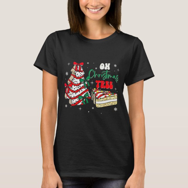 T-shirt Groovy Oh Christmas Tree Cakes Debbie Becky Jen Ca (Devant)