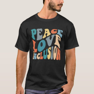 T-shirt Groovy Paix Amour Inclusion Équipe SPED Éducation