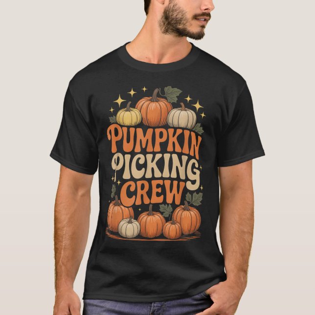 T-shirt Groovy Pumpkin Cking Crew Matching Family Autumn F (Devant)