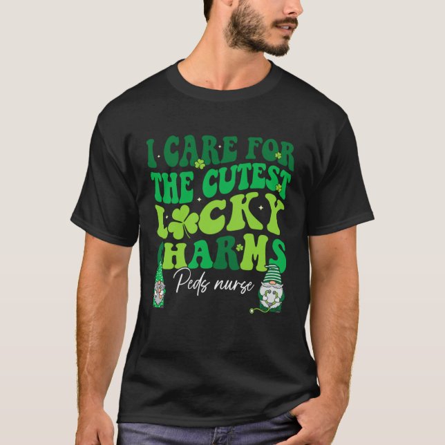 T-shirt Groovy Retro Peds Nurse St Patrick s Day Pediatric (Devant)