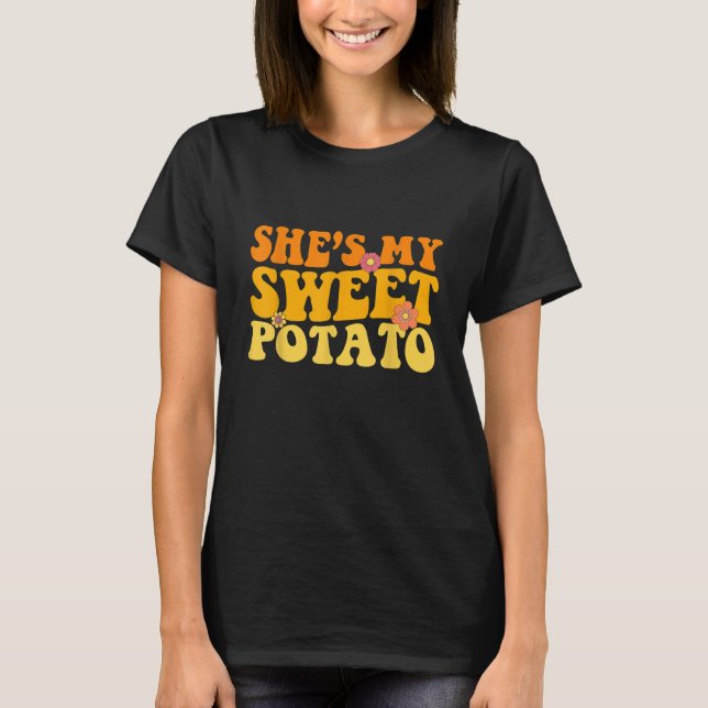 T-shirt Groovy She's My Sweet Potato I YAM Couple's Matchi (Devant)