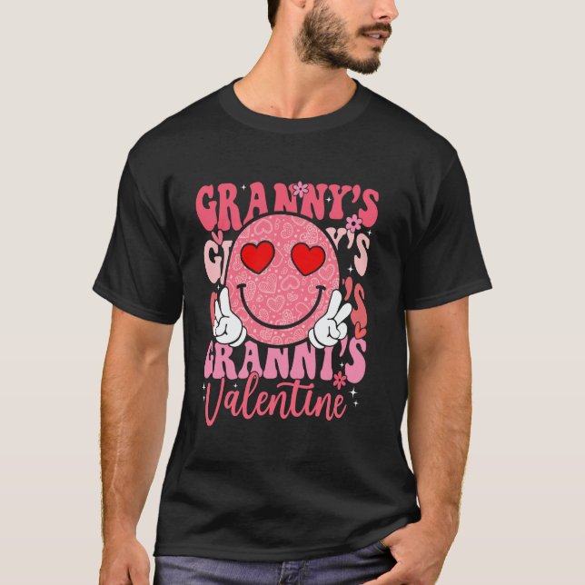 T-shirt Groovy Smile Face Granny's Valentine Daughter Niec (Devant)