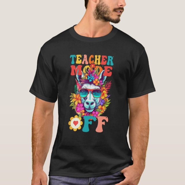 T-shirt Groovy Teacher Mode Off Last Day Of School Summer  (Devant)
