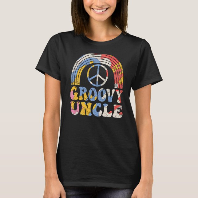 T-shirt Groovy Uncle 70s Aesthetic Nostalgia 1970's Retro  (Devant)