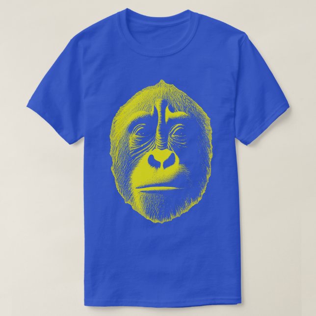 T-shirt Gros Bondo Jaune Graphique Bili Face Ape (Design devant)