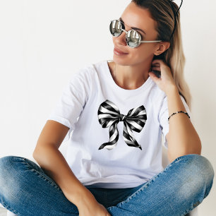 T-shirt Gros Bow noir et blanc aquarelle