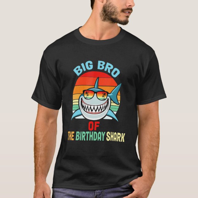 T-shirt Gros Bro Du Requin Anniversaire Cute Brother Match (Devant)