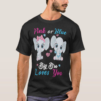 T-shirt Gros Bro Rose Ou Bleu Vous Aime Eléphants Bébé Gen