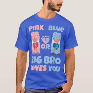 T-shirt Gros Bro Rose Ou Bleu Vous Aime Fête De Révélation