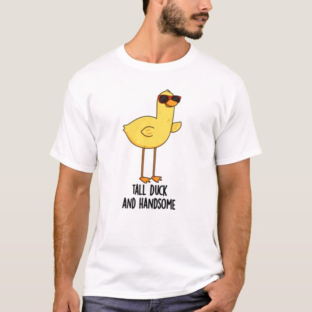 T-shirt Gros Canard Et Belle Chatte Animale Drôle (Devant)