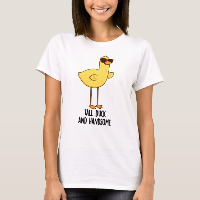 T-shirt Gros Canard Et Belle Chatte Animale Drôle (Devant)
