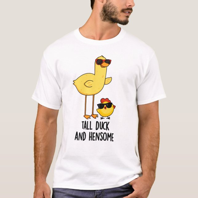 T-shirt Gros Canard Et Hensome Drôle Animal Pun (Devant)