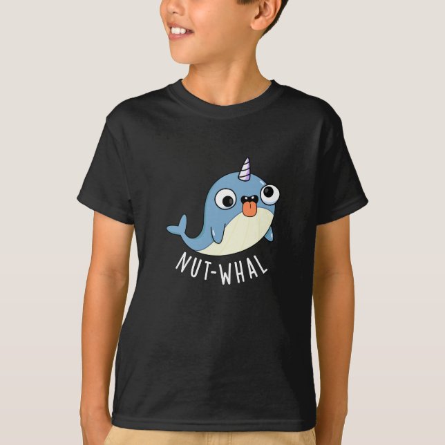 T-shirt Gros-cétacés Drôle Jeu Narwhal BG foncé (Devant)