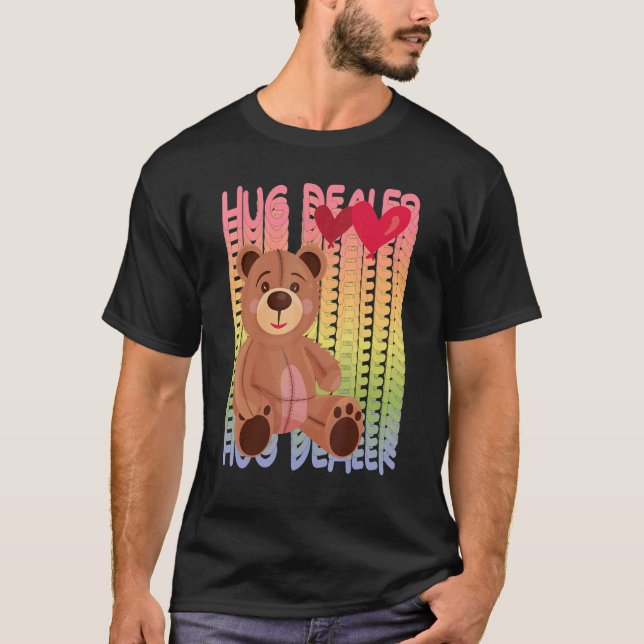 T-shirt Gros Dealer Cute Teddy Love Hug Dealer Rainbow Ted (Devant)