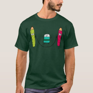 T-shirt Gros Pingles Et Gomme Jouer Des Cordes De Sauts