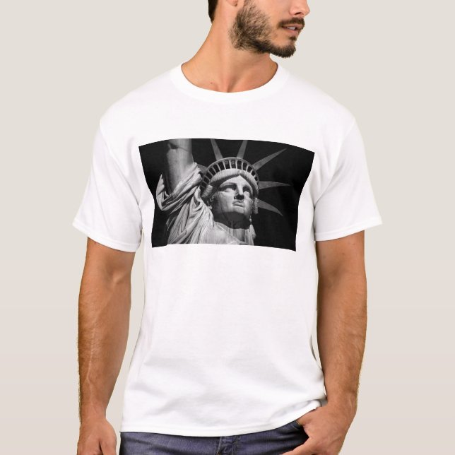 T-shirt Gros plan Statue blanche noire de la Liberté New Y (Devant)