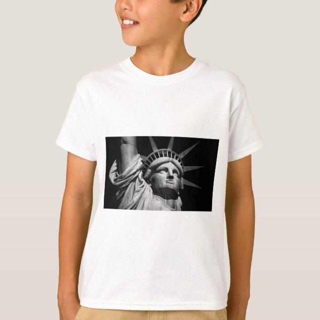 T-shirt Gros plan Statue blanche noire de la Liberté New Y (Devant)