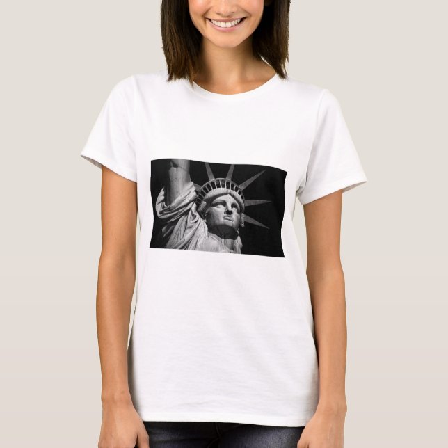 T-shirt Gros plan Statue blanche noire de la Liberté New Y (Devant)
