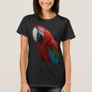 T-shirt Gros plan sur un perroquet ara vert