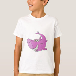 T-shirt Gros requin cartonné rose