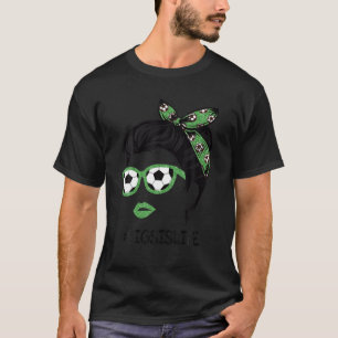 T-shirt Gros Sis Soccer Messy Bun Lunettes de soleil