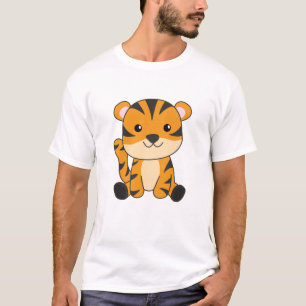 T-shirt Gros Tigre Gros Chat Cute Animaux Pour Enfants