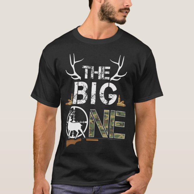 T-shirt Gros Un Anniversaire Boy Deer Hunter Camouflage 1S (Devant)