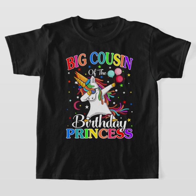 T-shirt Grosse Cousin De La Princesse D'Anniversaire Unico (Poser)