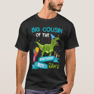 T-shirt Grosse Cousin De L'Anniversaire Garçon Rawr Rex Di